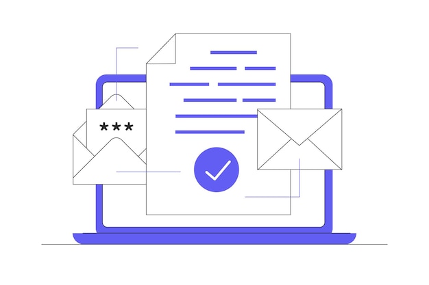 email and messaging email marketing campaign working process new email message flat cartoon web