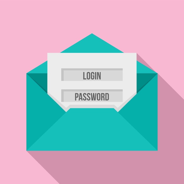 Email login password icon Flat illustration of email login password vector icon for web design