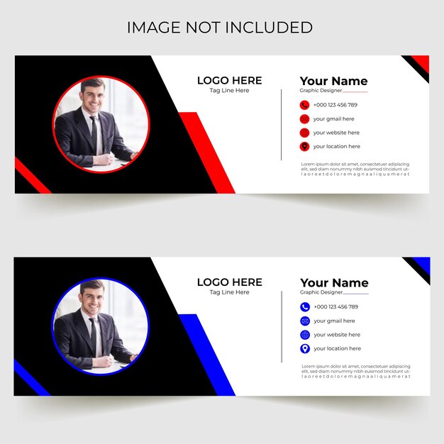 Email signature design template or email footer and personal social media cover design template