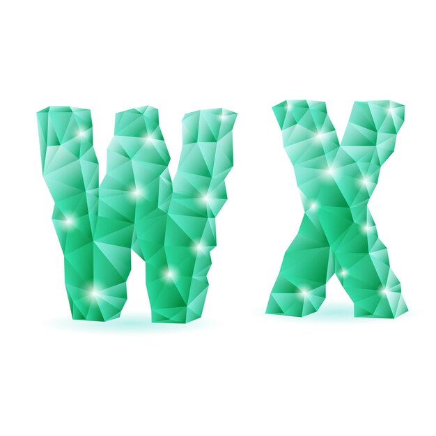 emerald green polygonal font