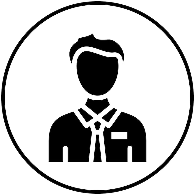 Employee Male vector icon illustration of Business Training iconset