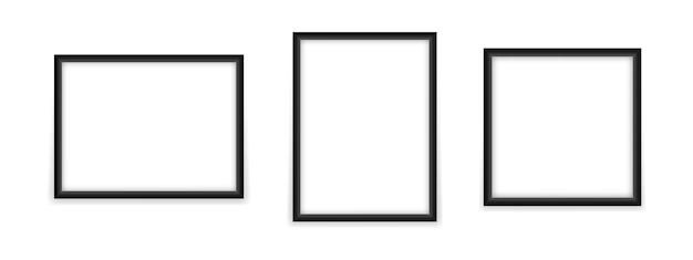 Empty frames for photos and pictures template. Blank rectangular and square vertical mockup with white center realistic design for picture and promotional vector image