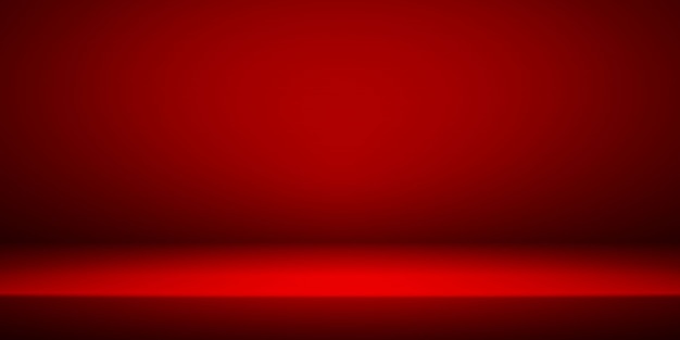 Empty red studio room interior.