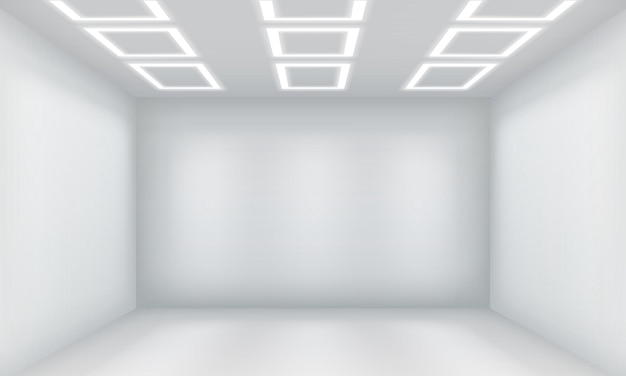 empty shop with shells on walls realistic 3d illustration