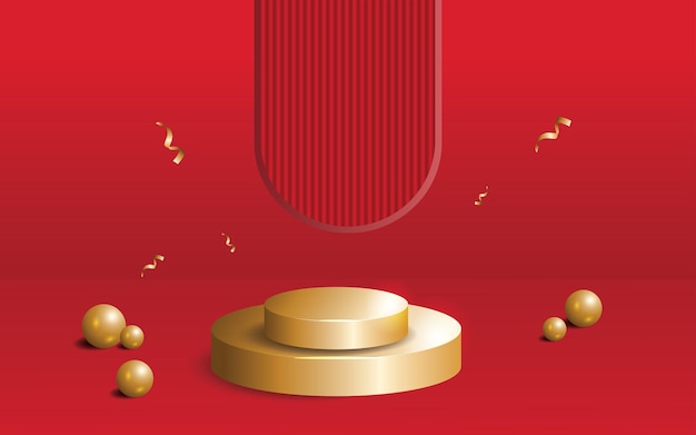 empty space podium display for product promotion 3d rendering
