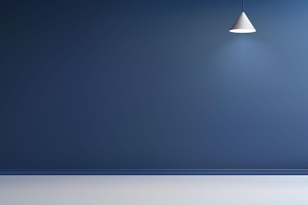 Empty studio background with dark blue wall