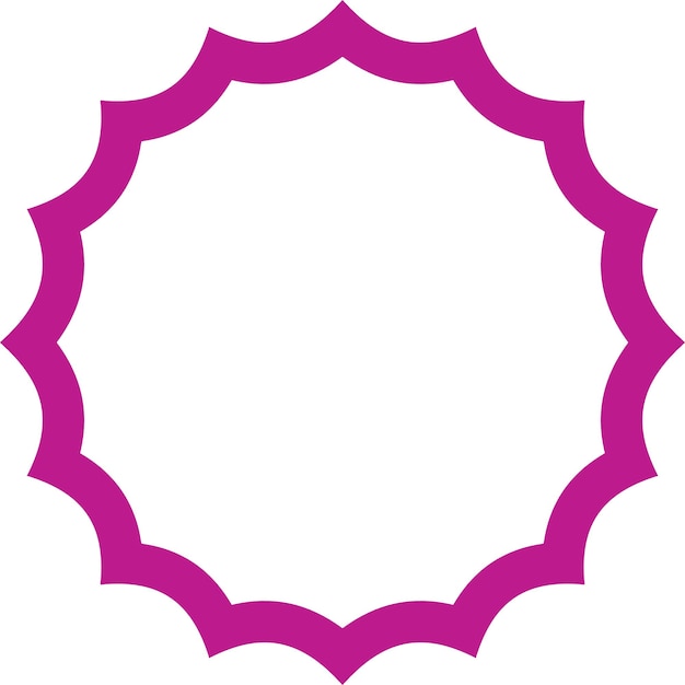 Empty Vector Label With Pink Outline Isolated On Transparent Background