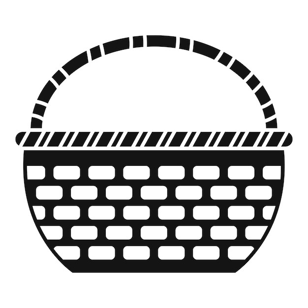 Empty wicker picnic basket icon showing relaxation