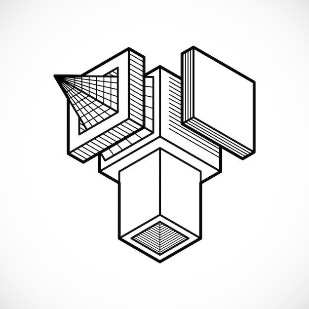 Engineering abstract shape, vector polygonal figure.