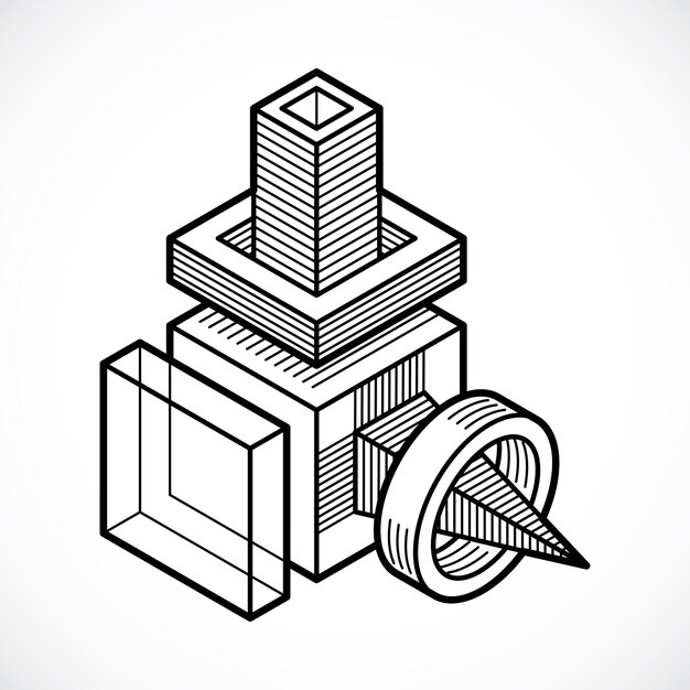 Engineering construction, abstract vector.