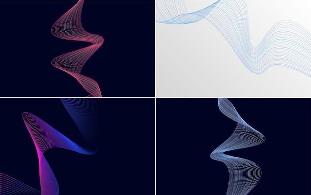 Enhance your presentation with this set of 4 geometric wave backgrounds
