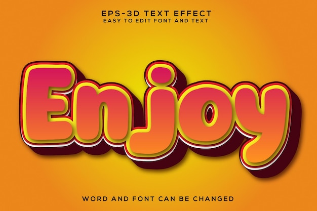 enjoy 3d colorful text effect