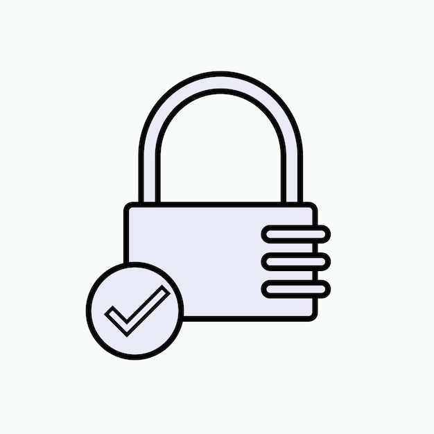 ensure locked icon supervision symbol vector
