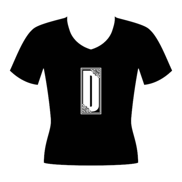 Envelope alphabet monogram black t shirt design