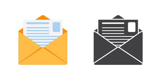 envelope with letter icon in flat style email document vector illustration on isolated background postcard sign business concept