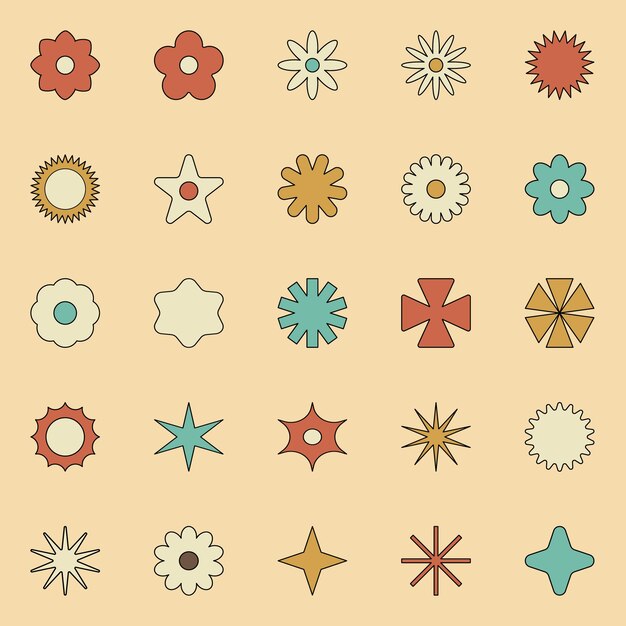 EPS retro sticker vector element pack