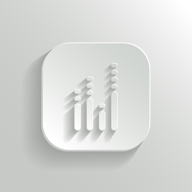 Equalizer icon vector white app button