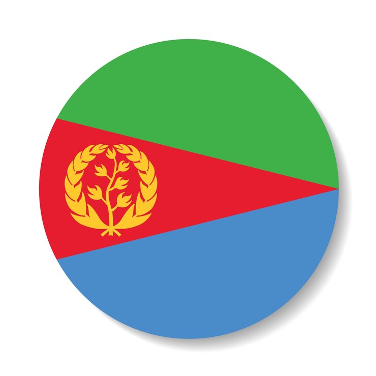 Vector eritrea circle flag logo icon vector illustration