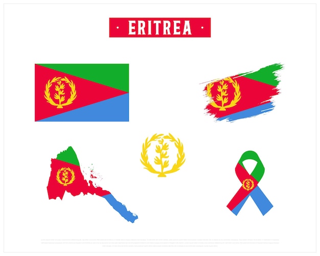 Eritrea Flag and Map