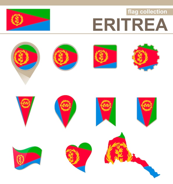 eritrea flag collection, 12 versions