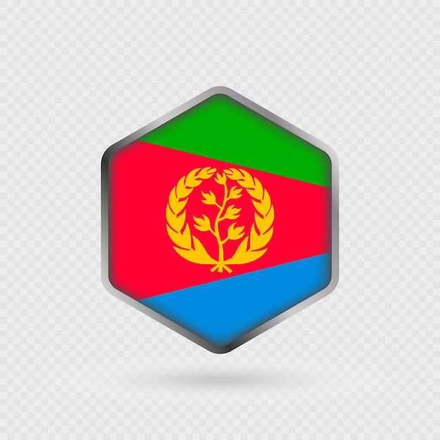 Eritrea flag icon in hexagon shape