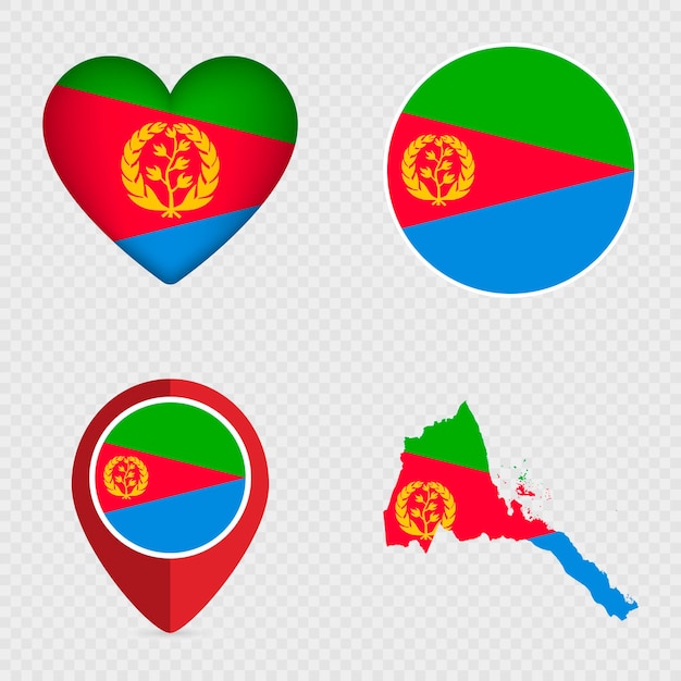 Eritrea Flag Icons Pack Vector illustration