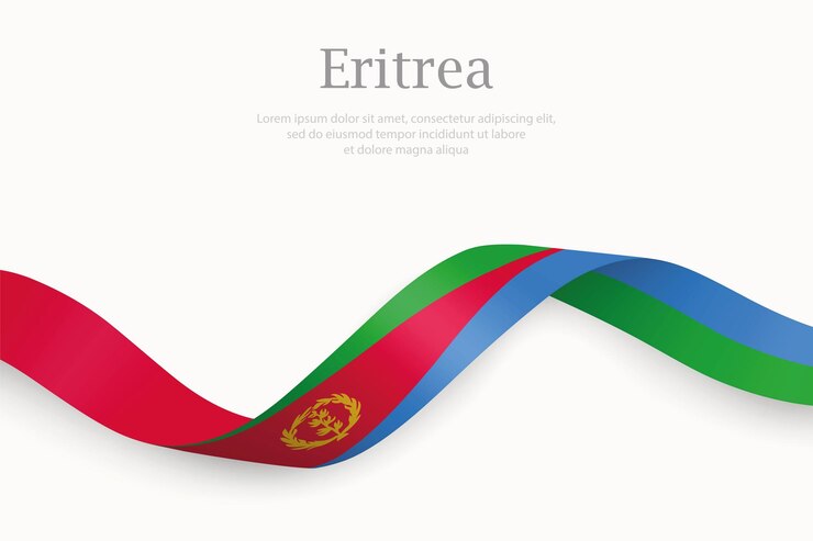 Vector eritrea flag on waving ribbon