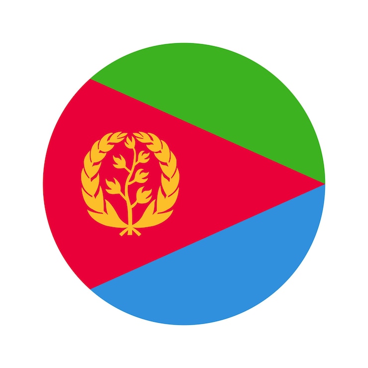 Vector eritrea round flag