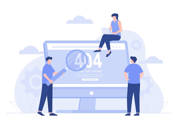 error 404 internet disconnection platform page maintenance modern vector flat illustration