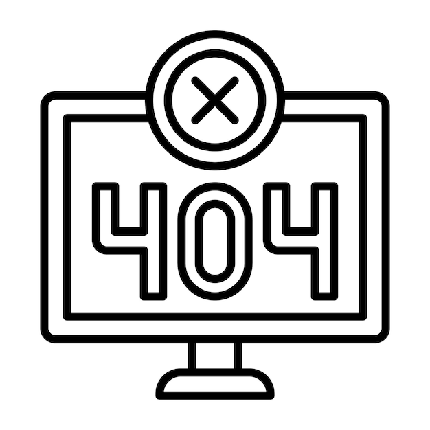 Error 404 Line Illustration