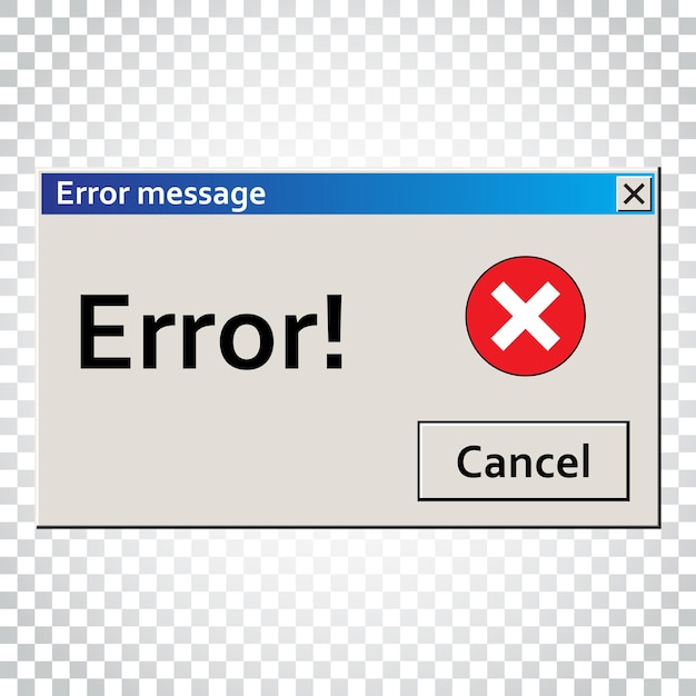 Error warning message User Interface window Virus alert illustration Simple business concept pictogram on isolated background