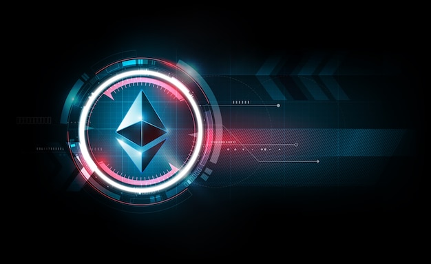 Ethereum digital currency, futuristic technology background