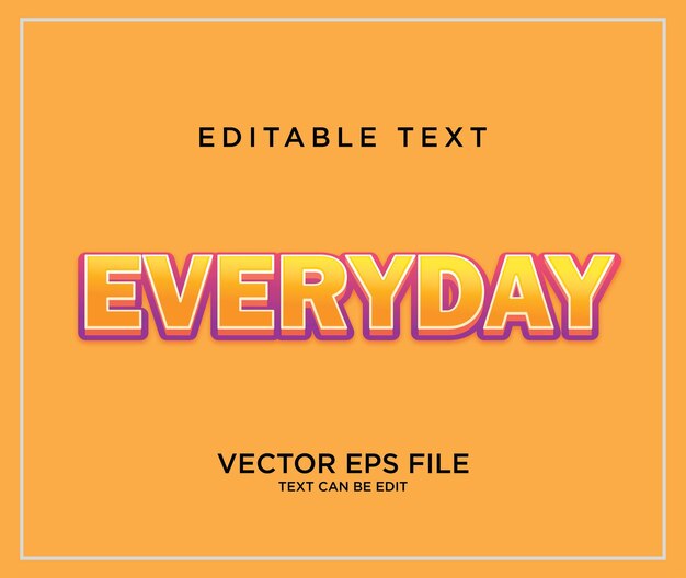 Everyday yellow Editable Text Effect Template