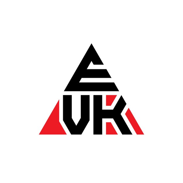 evk triangle letter logo design with triangle shape evk triangle logo design monogram evk triangle vector logo template with red color evk triangular logo simple elegant and luxurious logo