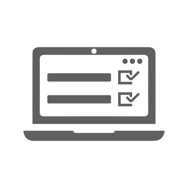 Exam questionnaire icon Gray vector EPS