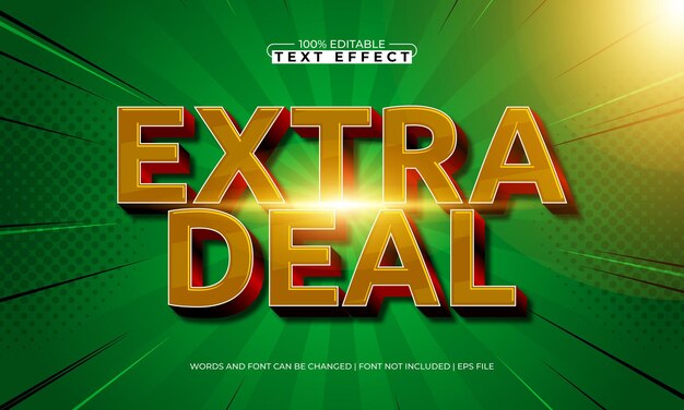 extra deal editable text effect with a promo and sale text style
