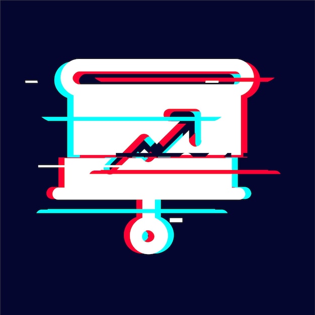 Eye Catching Glitched Growth Chart Infographic Icon