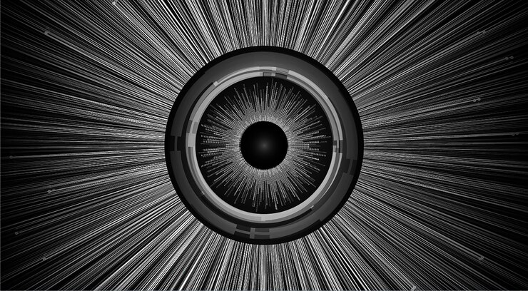 Vector eye cyber circuit future technology concept background