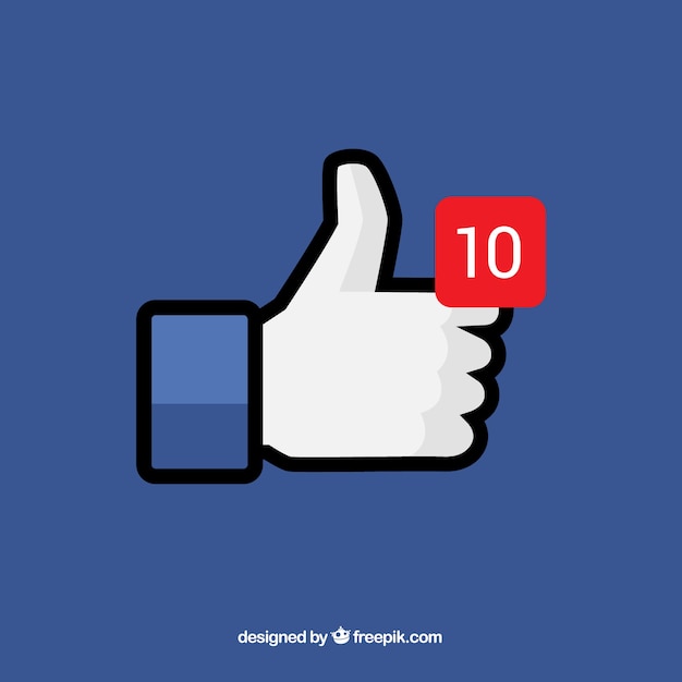 Facebook thumb up background with notification