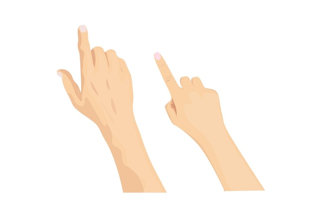 Fairy skin tones hands are touching flat vector illustration