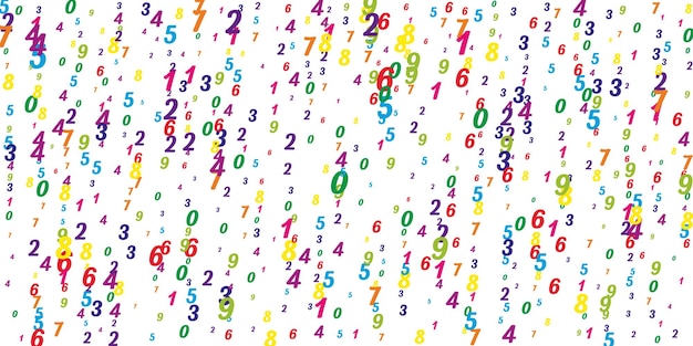 falling colorful numbers math study concept with