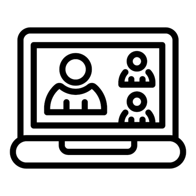 Family online meeting icon Outline family online meeting vector icon for web design isolated on white background