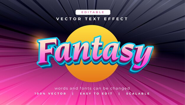 fantasy word text effect template vector