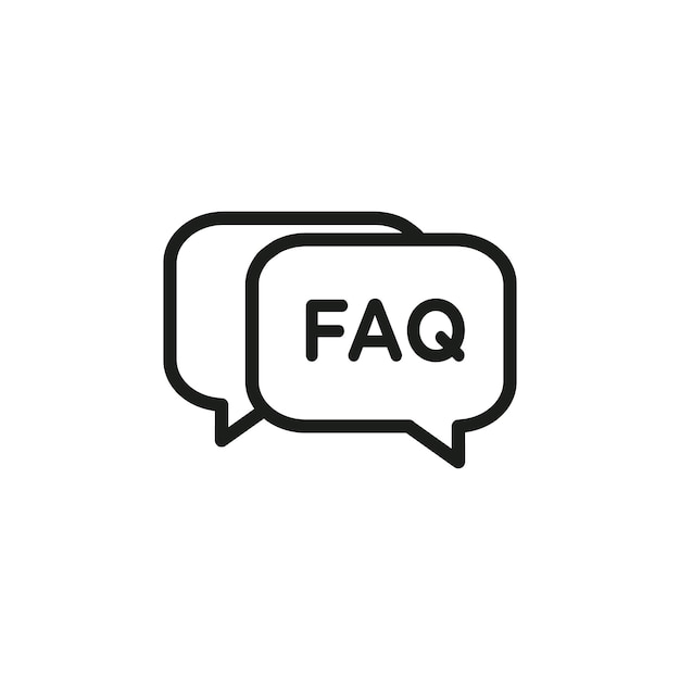 FAQ icon Symbol mark in Outline style