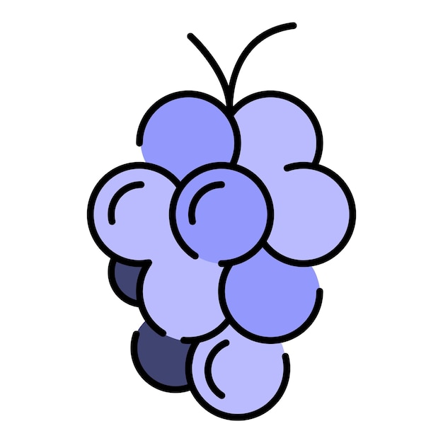 Farm fresh grape icon Outline farm fresh grape vector icon color flat isolated on white