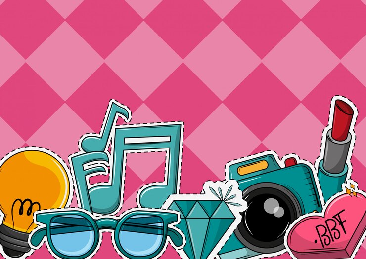 Vector fashion booth props cartoons