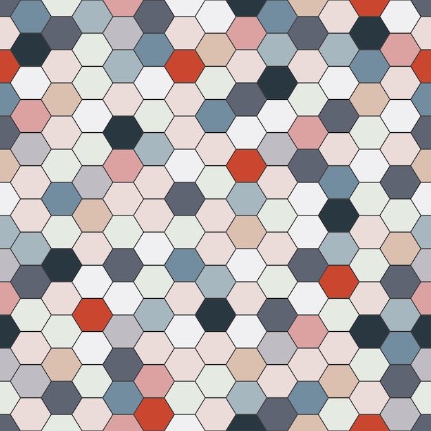 Fashion seamless pattern colorful mosaic hexagon texture
