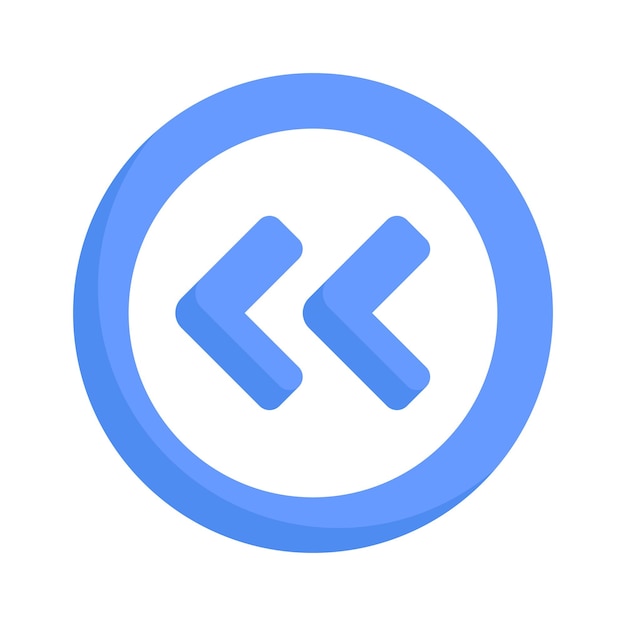 Fast backward arrow icon design ready for premium use