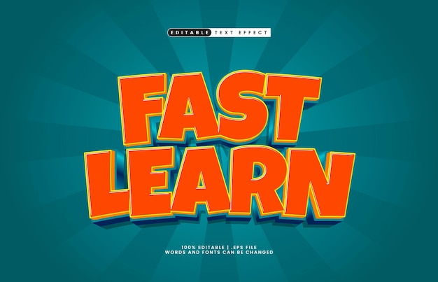 fast learn editable text effect with a smart and happy text style