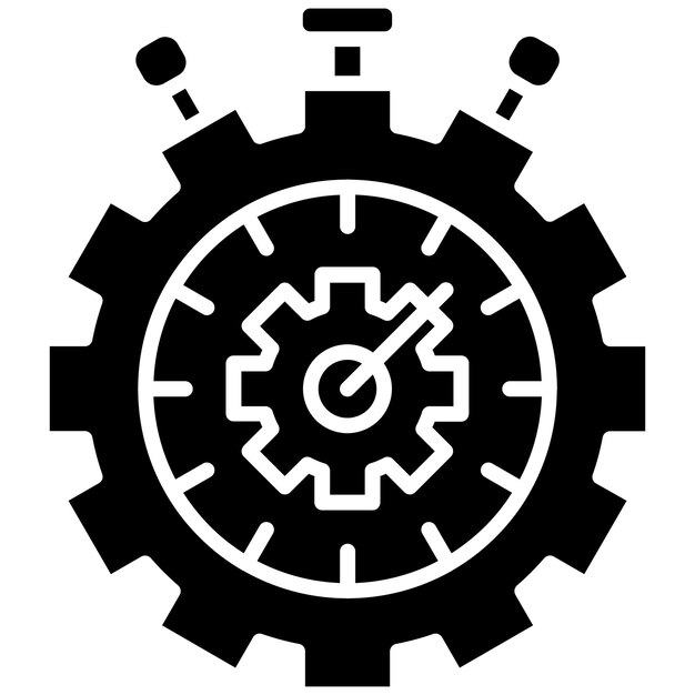 Fast Processing Glyph Solid Black Illustration